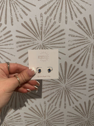 Madison Sapphire Studs - Simply Sunflowers