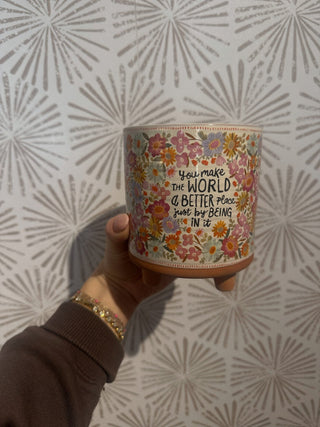 Make the World Better Vase - Simply Sunflowers