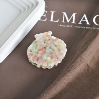 Marbled Seashell Small Acetate Hair Claw Summer Beachy Style - Simply Sunflowers