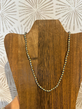Maren Blue and Gold Beaded Necklace - Simply Sunflowers