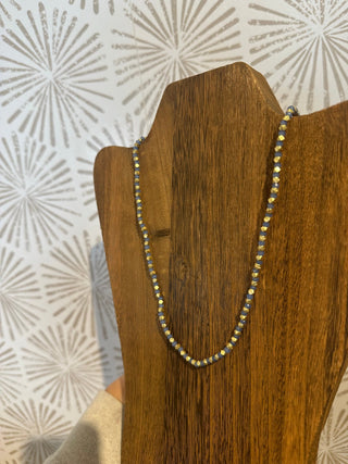 Maren Blue and Gold Beaded Necklace - Simply Sunflowers