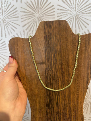 Maren Mint and Gold Beaded Necklace - Simply Sunflowers