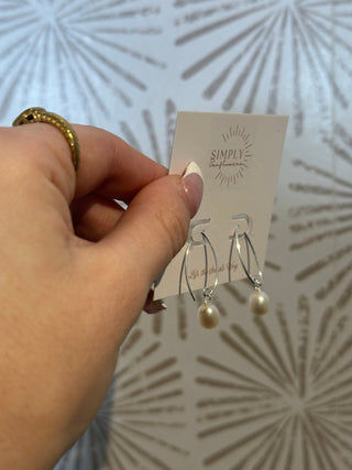 Marquis Pearl Earrings - Simply Sunflowers