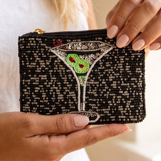Martini Sequin Beaded Coin Purse - Simply Sunflowers
