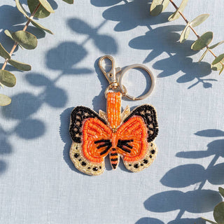 Monarch Butterfly Seed Bead Charm Keychain - Simply Sunflowers