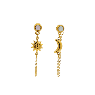 Moon and Sun ~ Chain Earring - Simply Sunflowers