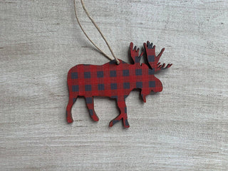 Moose Plaid Ornament - Simply Sunflowers