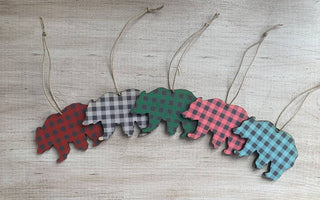 Moose Plaid Ornament - Simply Sunflowers