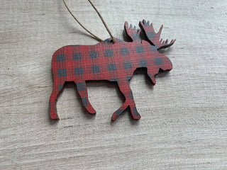 Moose Plaid Ornament - Simply Sunflowers