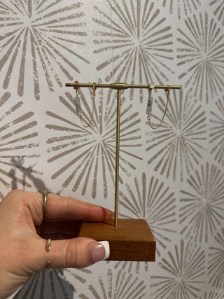 Moss Double Pierced Earrings - Simply Sunflowers