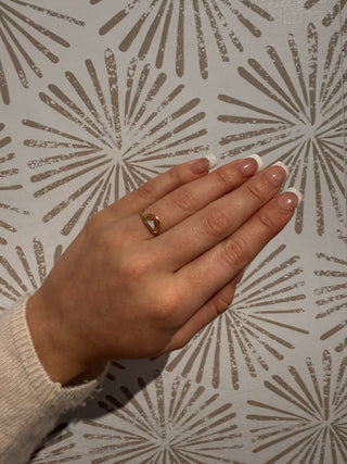 Mother of Pearl Gold Arch Ring - Simply Sunflowers