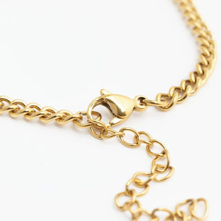 Oval Cubic Zirconia Stone Curb Chain Bracelet - Simply Sunflowers