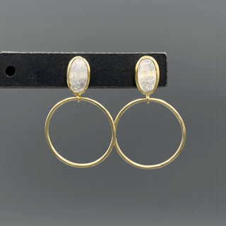 Oval Moonstone Earrins - Simply Sunflowers