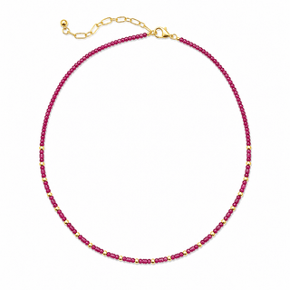 Paloma Ruby Beaded Necklace - Simply Sunflowers
