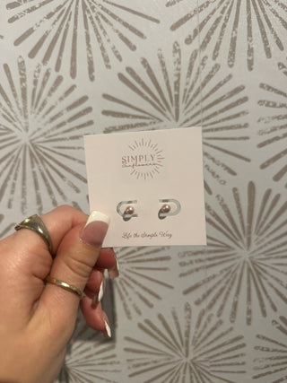 Payton Pink Pearl Studs - Simply Sunflowers