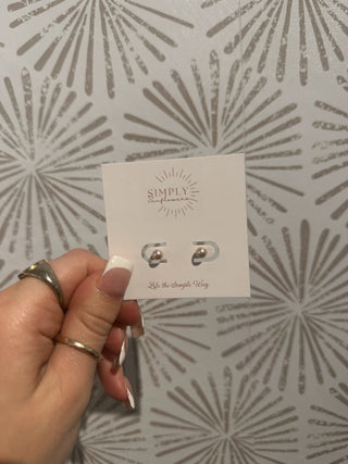 Payton Pink Pearl Studs - Simply Sunflowers