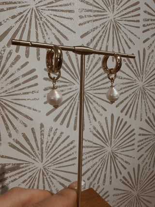 Pearl Charm Huggies - Simply Sunflowers