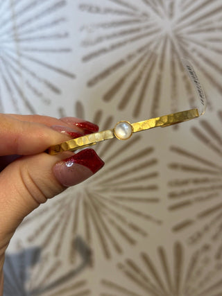 Pearl Hammered Cuff - Simply Sunflowers