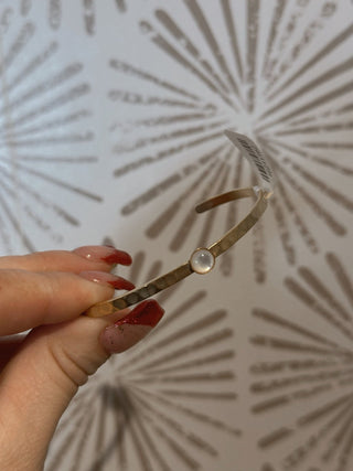 Pearl Hammered Cuff - Simply Sunflowers