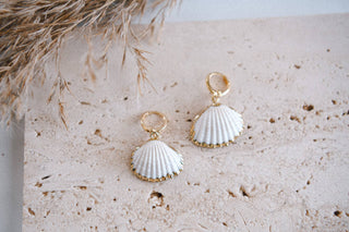 Pearl Huggie Earrings - Simply Sunflowers