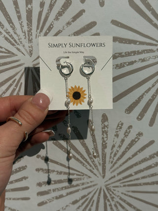 Pearl Huggie Hoop - Simply Sunflowers