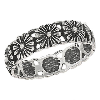 Petal Pushing Sterling Silver Flower Band - Simply Sunflowers