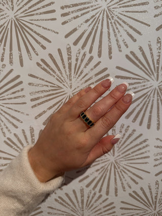 Peyton Emerald Band Ring - Simply Sunflowers