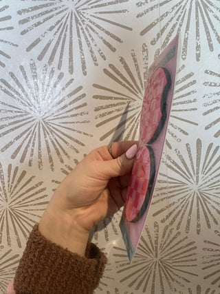 Pink Checkerboard Car Coast - Simply Sunflowers