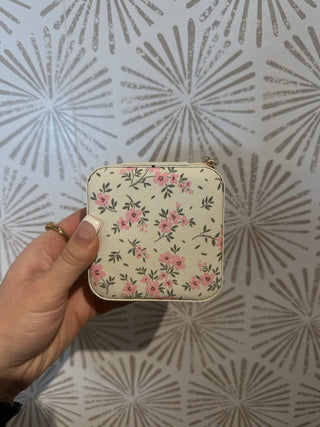 Pink Floral Traveling Jewelry Case - Simply Sunflowers