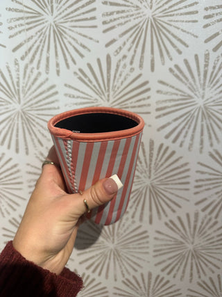 Pink Stripes Koozie - Simply Sunflowers