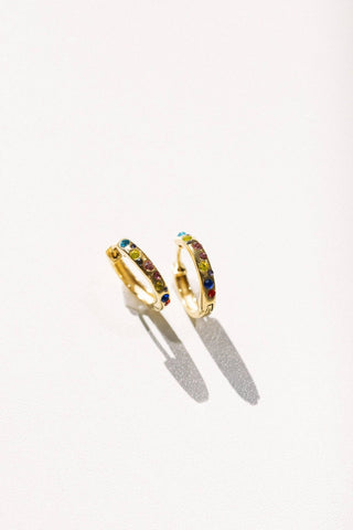 Pixie Colorful Crystal Hoop Earrings - Simply Sunflowers