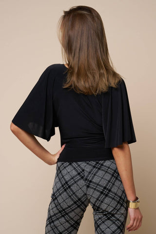 Plunging Bell Short Sleeve Fitted Top - Simply Sunflowers