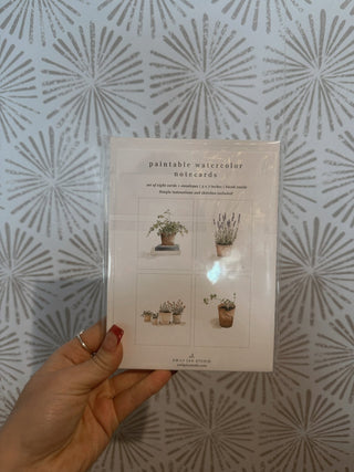 Potted Plants Paintable Notecards - Simply Sunflowers