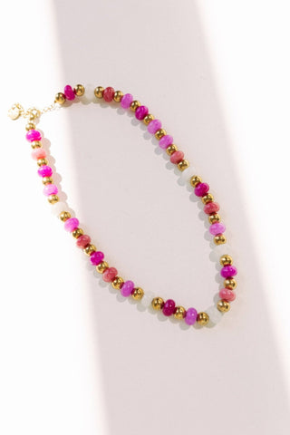 Pretty In Pink Beaded Necklace - Simply Sunflowers