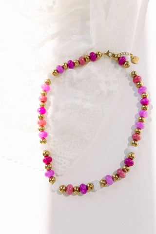 Pretty In Pink Beaded Necklace - Simply Sunflowers