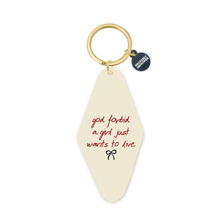 Printed Keychain God Forbid Off White - Simply Sunflowers