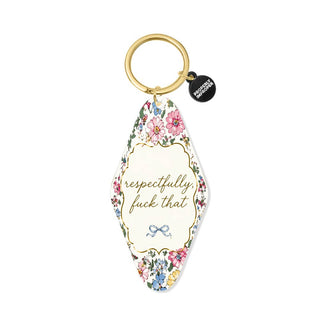 Printed Keychain Respectfully Fuck That Floral - Simply Sunflowers