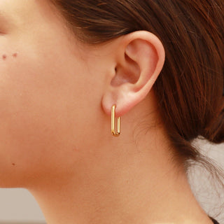 Rectangle Huggie Hoops - Simply Sunflowers