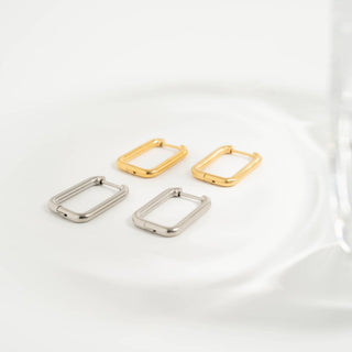 Rectangle Huggie Hoops - Simply Sunflowers