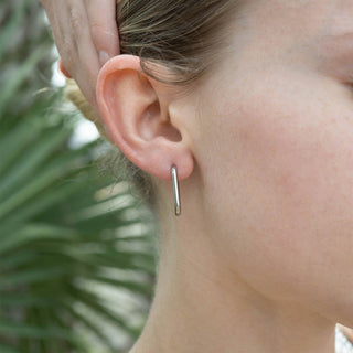 Rectangle Huggie Hoops - Simply Sunflowers