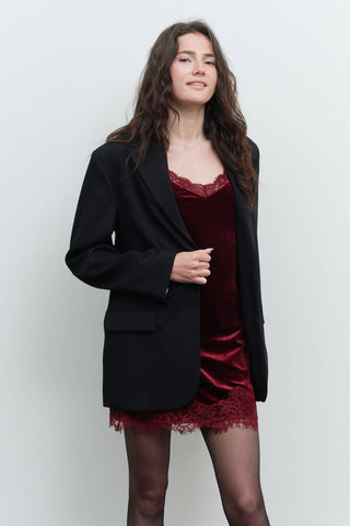 Red Wine Velvet Dress - Simply Sunflowers