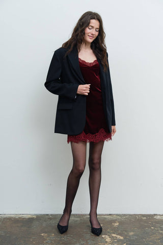 Red Wine Velvet Dress - Simply Sunflowers