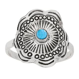 Resounding Blue Turquoise Sterling Silver Ring - Simply Sunflowers