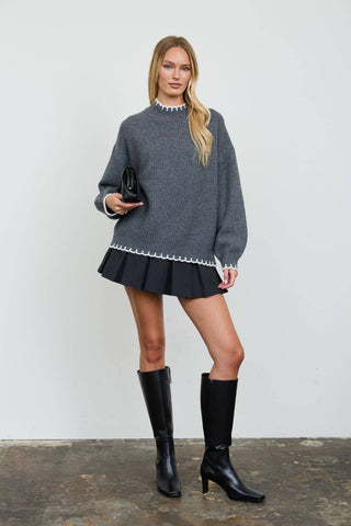 Scalloped Pullover Sweater - Simply Sunflowers
