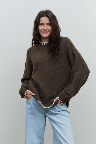 Scalloped Pullover Sweater - Simply Sunflowers