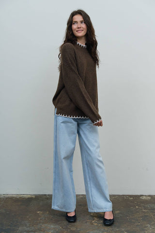 Scalloped Pullover Sweater - Simply Sunflowers