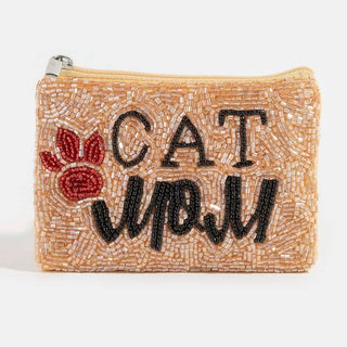 Seed Beaded Cat Mom Coin Purse - Simply Sunflowers