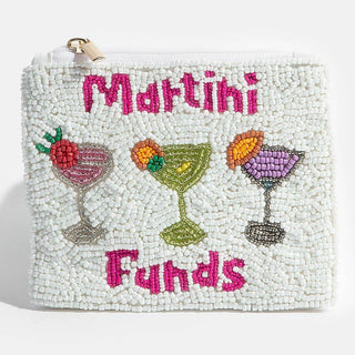 Seed Beaded Martini Funds Coin Purse - Simply Sunflowers