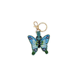 Sequin Butterfly Beaded Charm Keychain - Simply Sunflowers