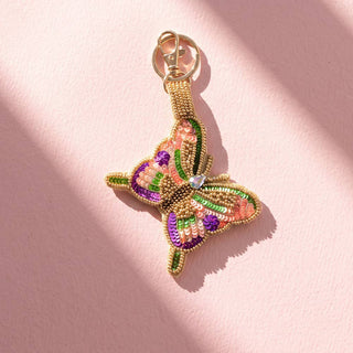 Sequin Jewel Butterfly Beaded Charm Keychain - Simply Sunflowers